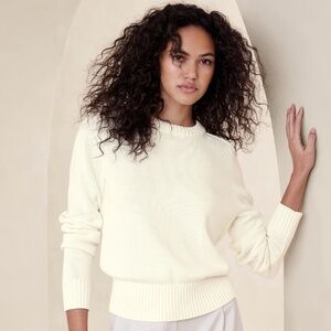 Banana Republic - Demi Cotton/Silk Sweater - Iced Vanilla - Medium